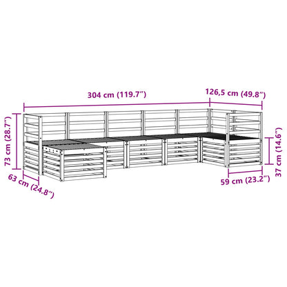 Outdoor Sofa Set 7 pcs White