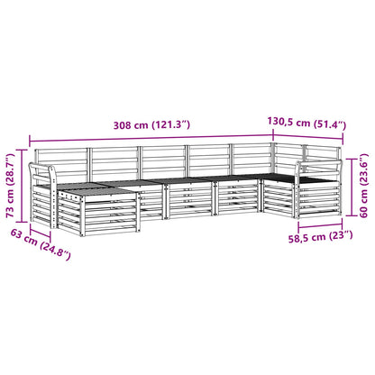 Outdoor Sofa Set 7 pcs White