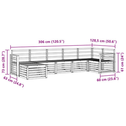 Outdoor Sofa Set 7 pcs White