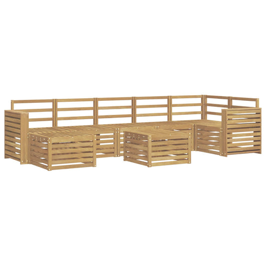 Outdoor Sofa Set 8 pcs White Solid Acacia Wood