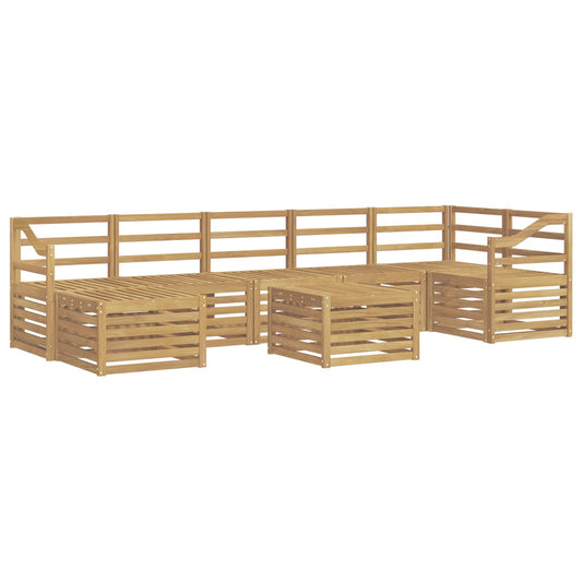 Outdoor Sofa Set 8 pcs White Solid Acacia Wood