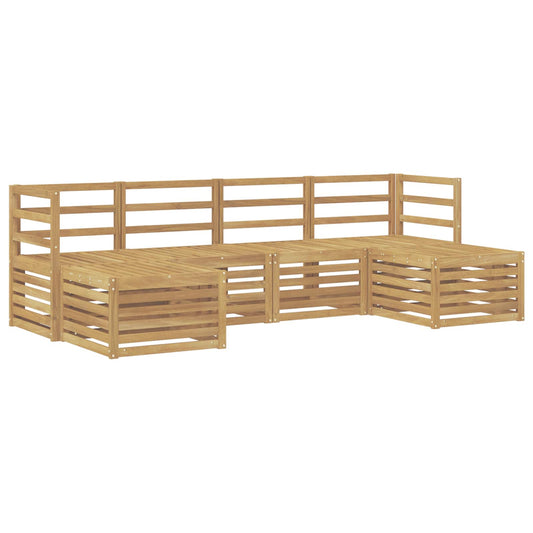 Outdoor Sofa Set 6 pcs White Solid Acacia Wood