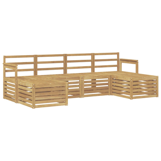 Outdoor Sofa Set 5 pcs White Solid Acacia Wood