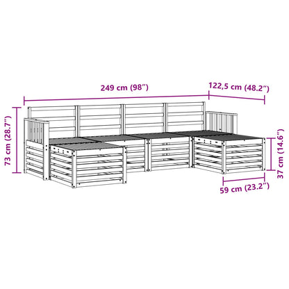 Outdoor Sofa Set 5 pcs White 249 x 122.5 x 73 cm