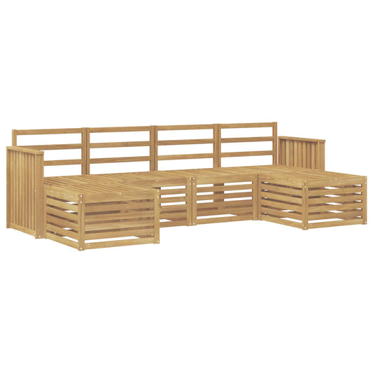 Outdoor Sofa Set 6 pcs White Solid Acacia Wood