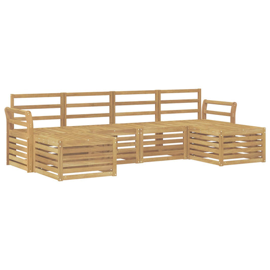 Outdoor Sofa Set 6 pcs White Solid Acacia Wood