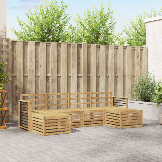 Outdoor Sofa Set 6 pcs White Solid Acacia Wood