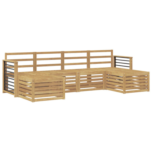 Outdoor Sofa Set 6 pcs White Solid Acacia Wood