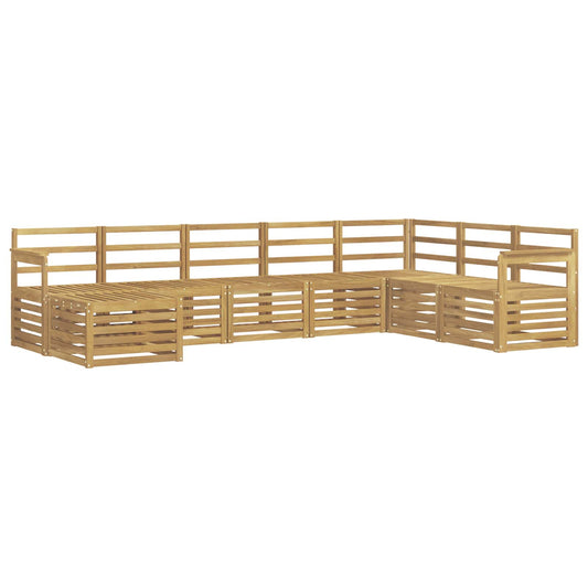Outdoor Sofa Set 8 pcs White Solid Acacia Wood