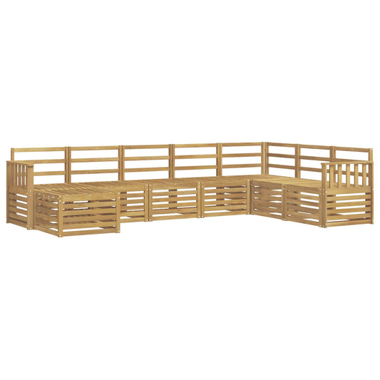 Outdoor Sofa Set 8 pcs White Solid Acacia Wood
