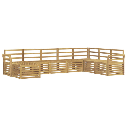 Outdoor Sofa Set 8 pcs White Solid Acacia Wood