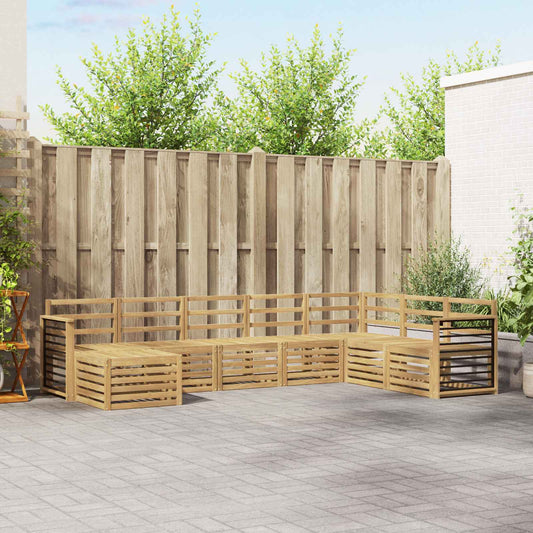 Outdoor Sofa Set 8 pcs White Solid Acacia Wood
