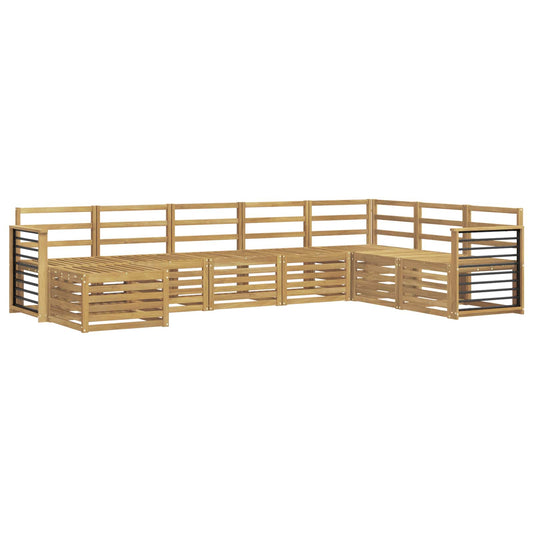 Outdoor Sofa Set 8 pcs White Solid Acacia Wood
