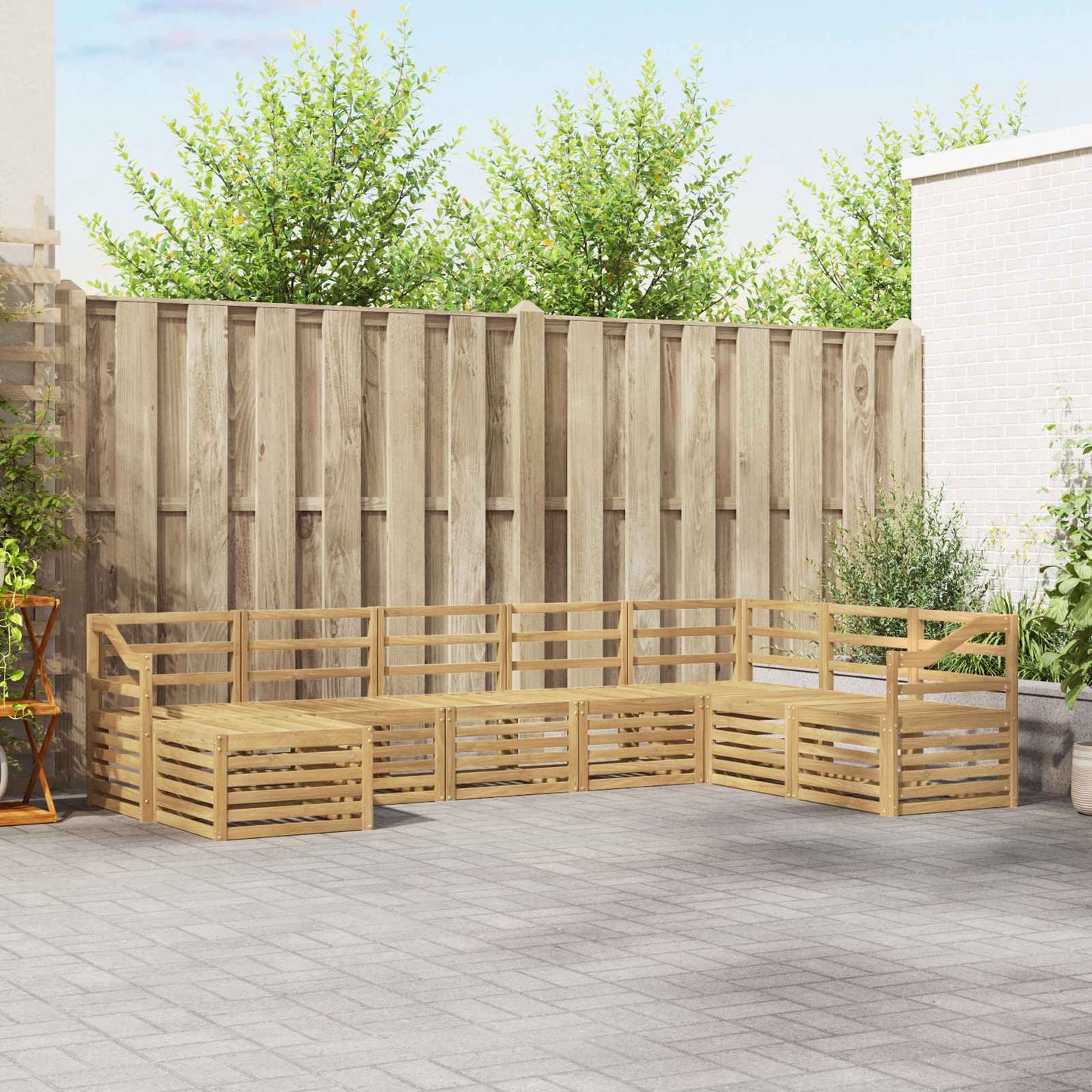 Outdoor Sofa Set 8 pcs White 304 x 185.5 x 73 cm