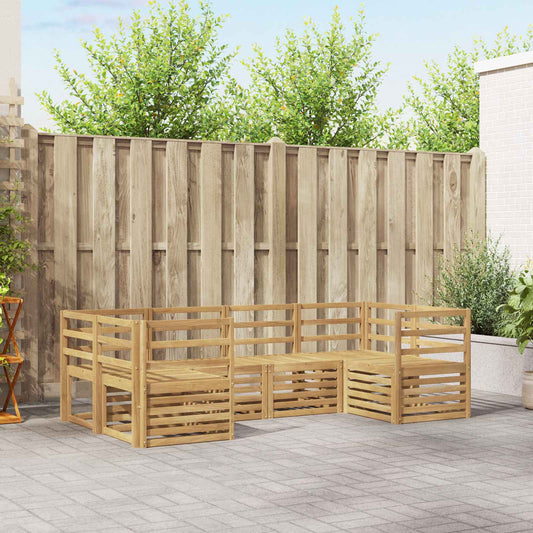 Outdoor Sofa Set 6 pcs White Solid Acacia Wood