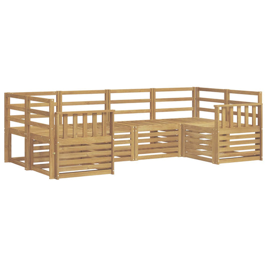Outdoor Sofa Set 6 pcs White Solid Acacia Wood