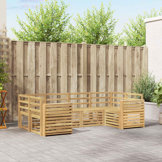Outdoor Sofa Set 6 pcs White Solid Acacia Wood