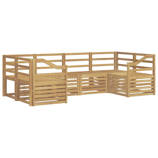 Outdoor Sofa Set 6 pcs White Solid Acacia Wood