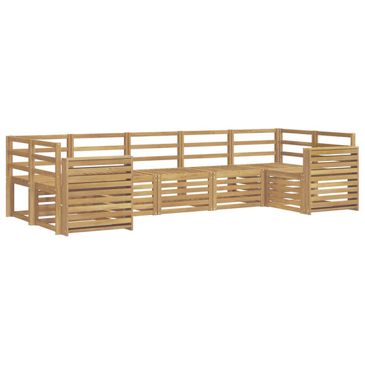 Outdoor Sofa Set 7 pcs White Solid Acacia Wood