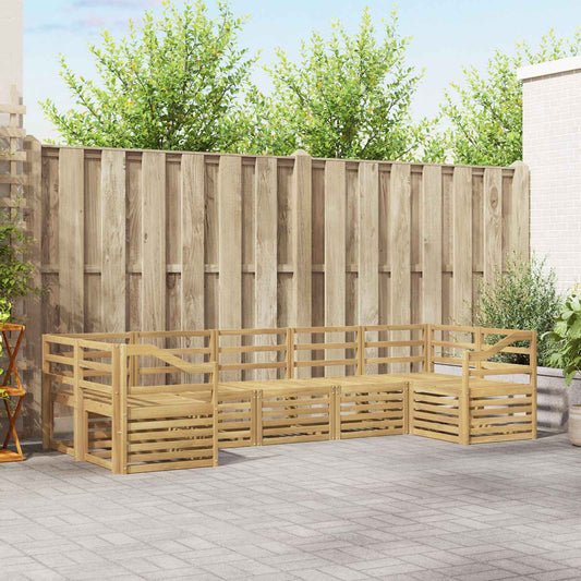 Outdoor Sofa Set 7 pcs White Solid Acacia Wood