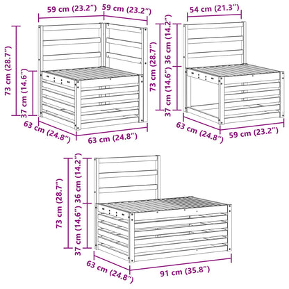 Outdoor Sofa Set 4 Piece White Solid Acacia Wood