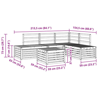 Outdoor Sofa Set 5 Piece White
