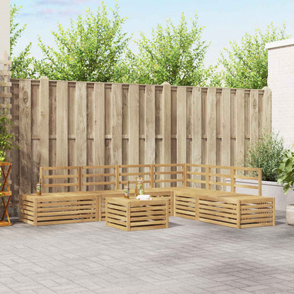 7 pcs Outdoor Sofa Set Solid Acacia Wood White
