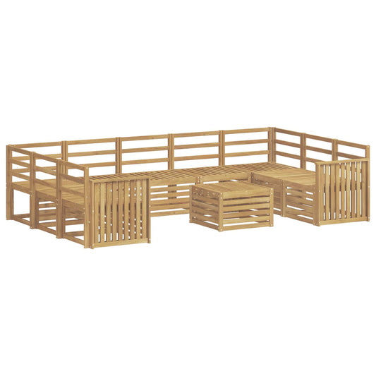 Outdoor Sofa Set 10 pcs White Solid Acacia Wood
