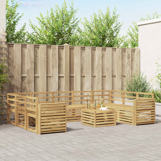Outdoor Sofa Set 10 pcs White Solid Acacia Wood