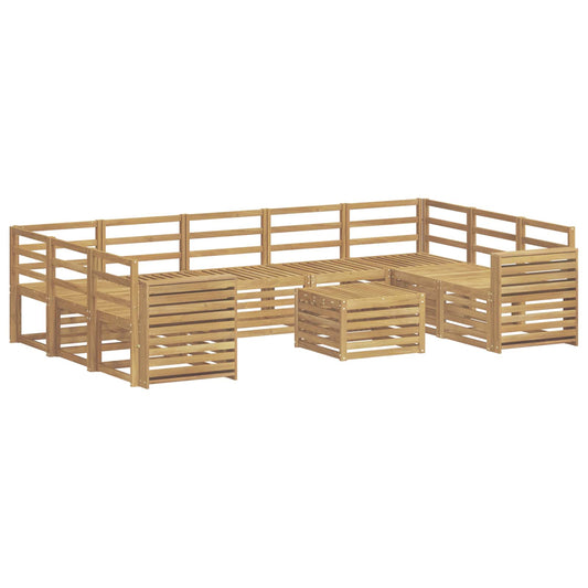 Outdoor Sofa Set 10 pcs White Solid Acacia Wood