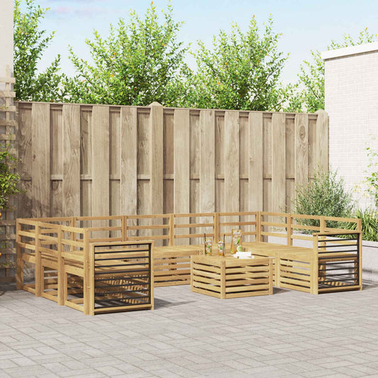 Outdoor Sofa Set 10 pcs White Solid Acacia Wood