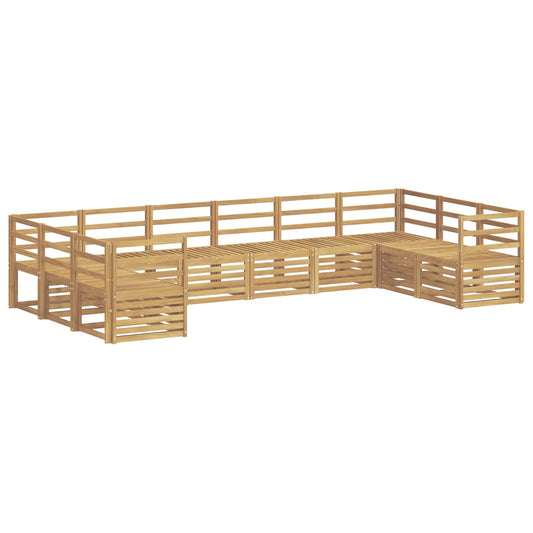 Outdoor Sofa Set 10 pcs White Solid Acacia Wood