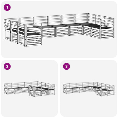 Outdoor Sofa Set 10 pcs White 363 x 185.5 x 73 cm