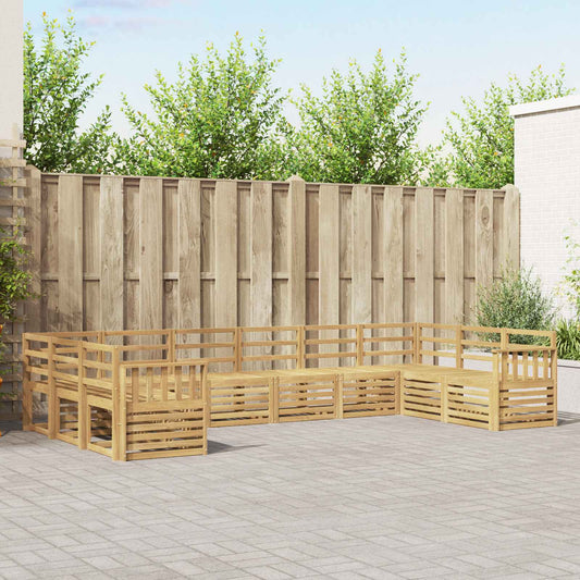 Outdoor Sofa Set 10 pcs White Solid Acacia Wood