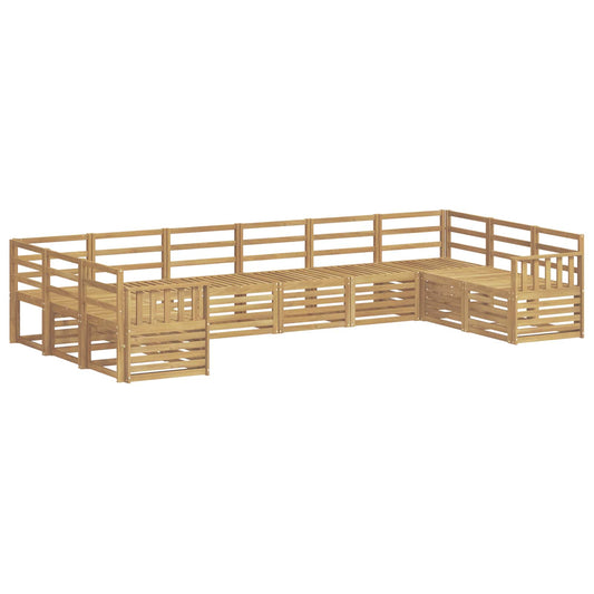 Outdoor Sofa Set 10 pcs White Solid Acacia Wood