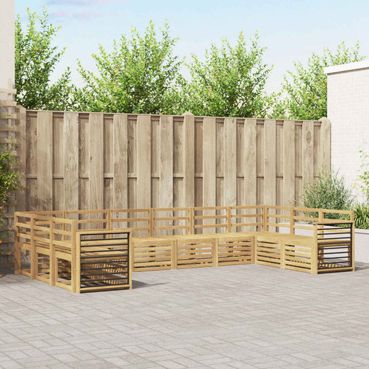 Outdoor Sofa Set 10 pcs White Solid Acacia Wood