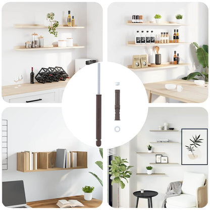 Floating Shelf Brackets 12 pcs Beige Ø12 x 190 mm Steel
