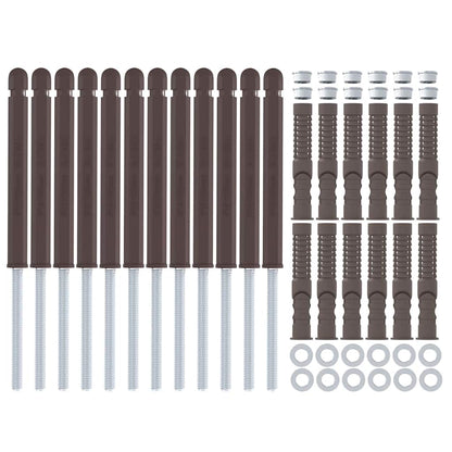 Floating Shelf Brackets 12 pcs Beige Ø12 x 190 mm Steel