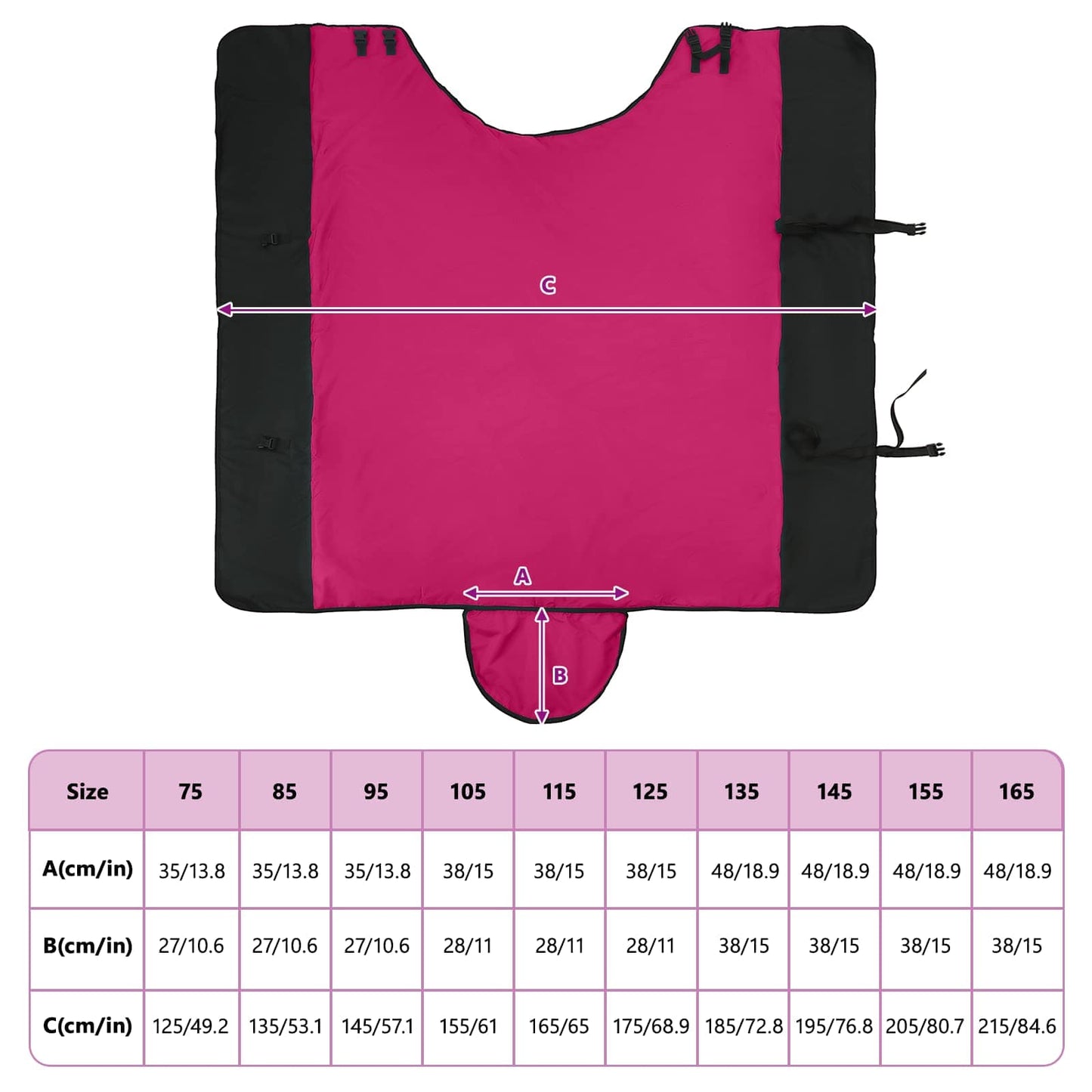 Horse Blanket Pink and Black 75 cm Polyester