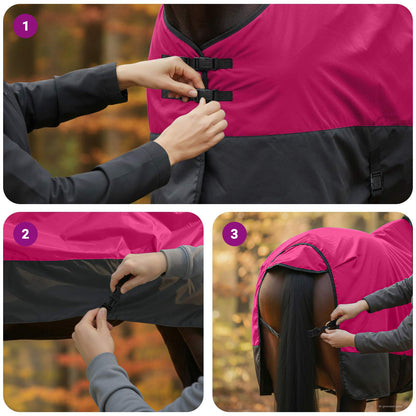 Horse Blanket Pink and Black 95 cm Polyester