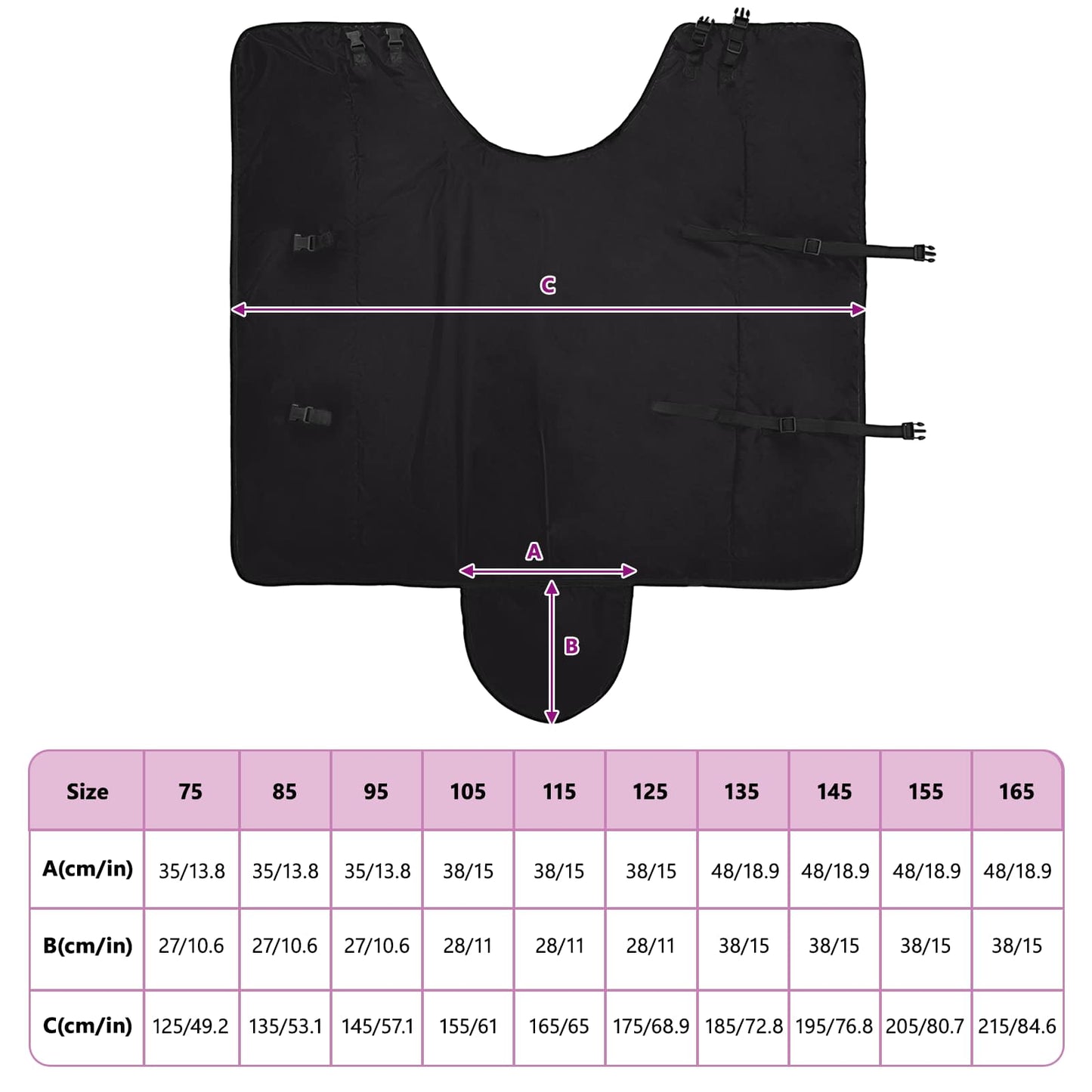 Horse Blanket Full Black 95 cm Polyester