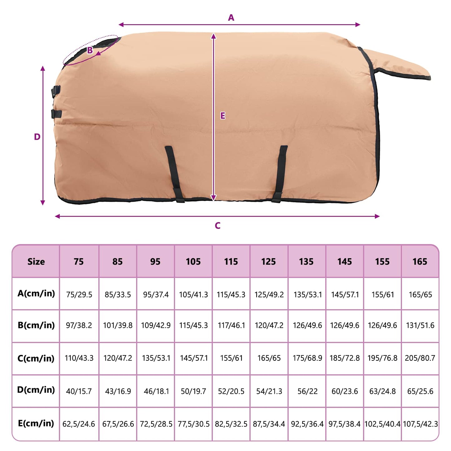 Horse Blanket Cappuccino 75 cm Polyester