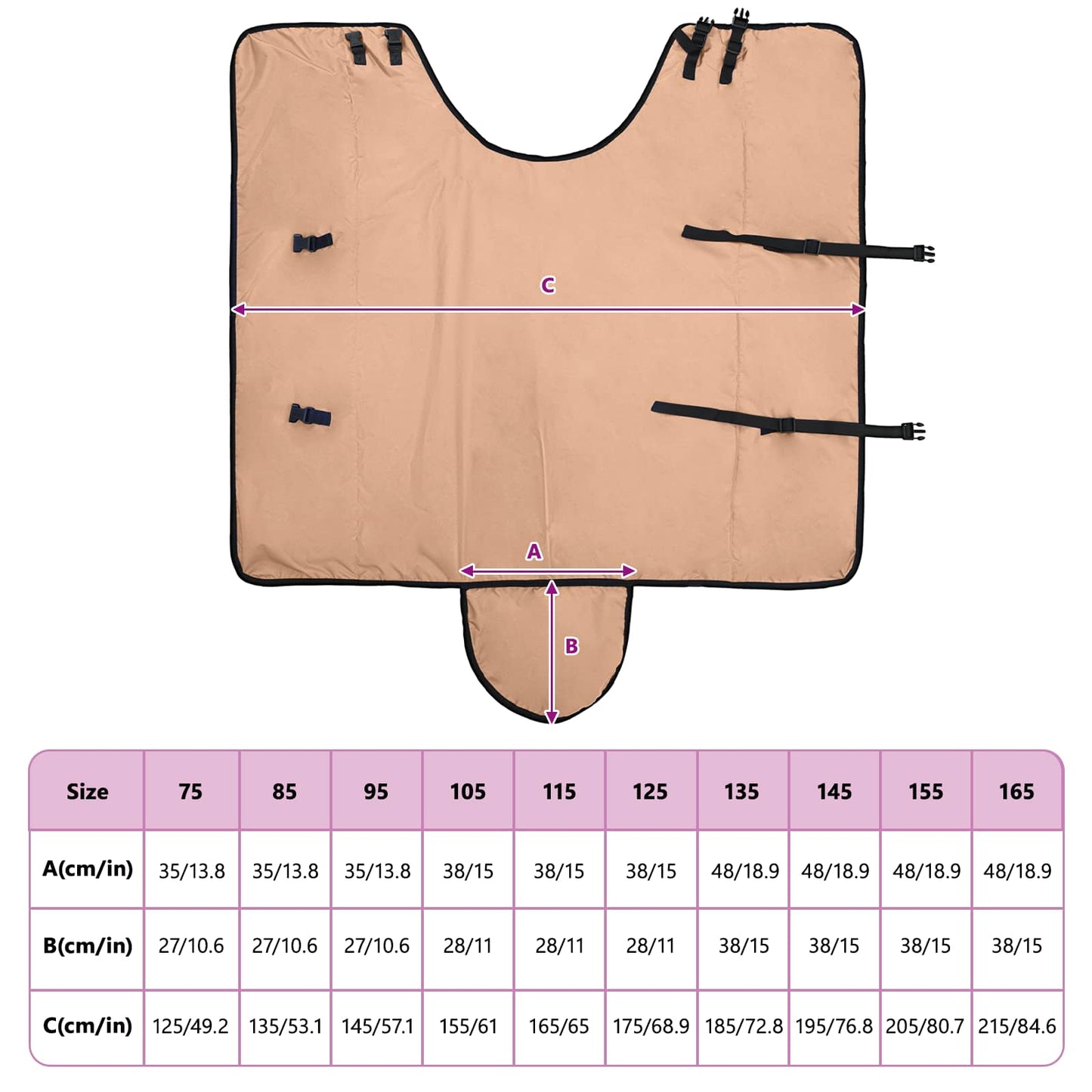 Horse Blanket Cappuccino 155 cm Polyester