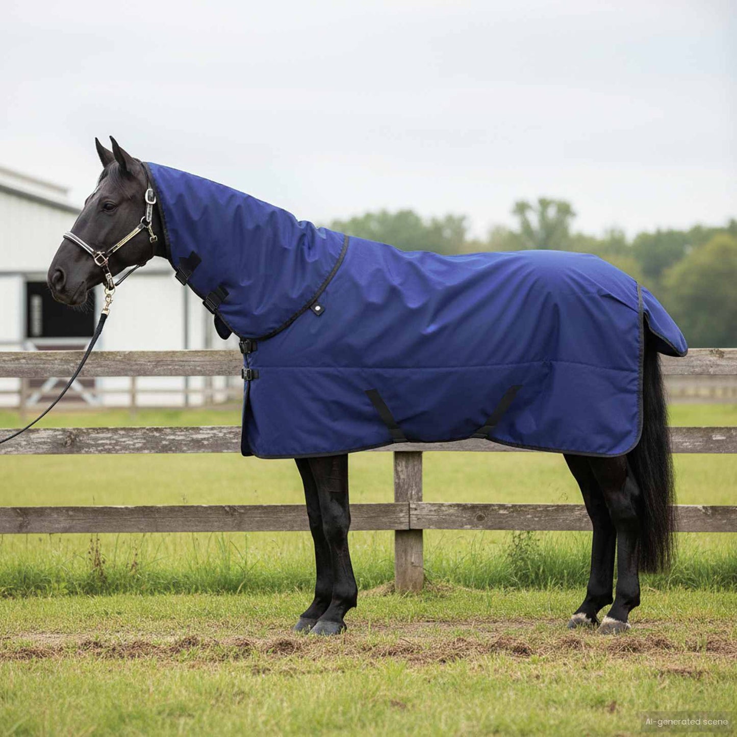 Horse Blanket Full Navy Blue 75 cm Polyester