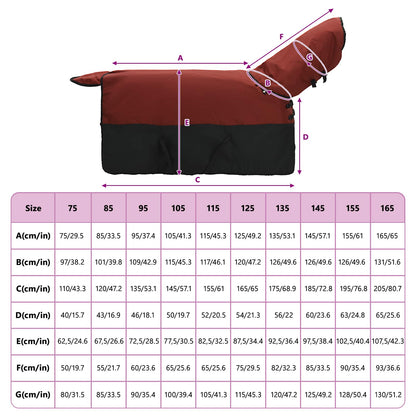 Horse Blanket Bordeaux and Black 95 cm Polyester