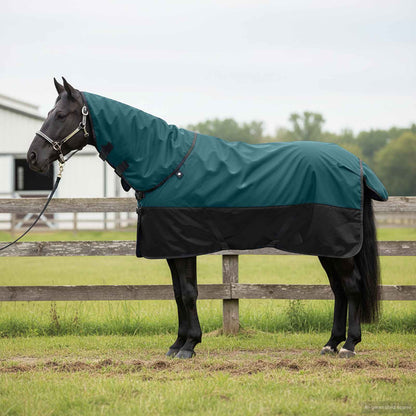 Horse Blanket Dark Green and Black 135 cm Polyester