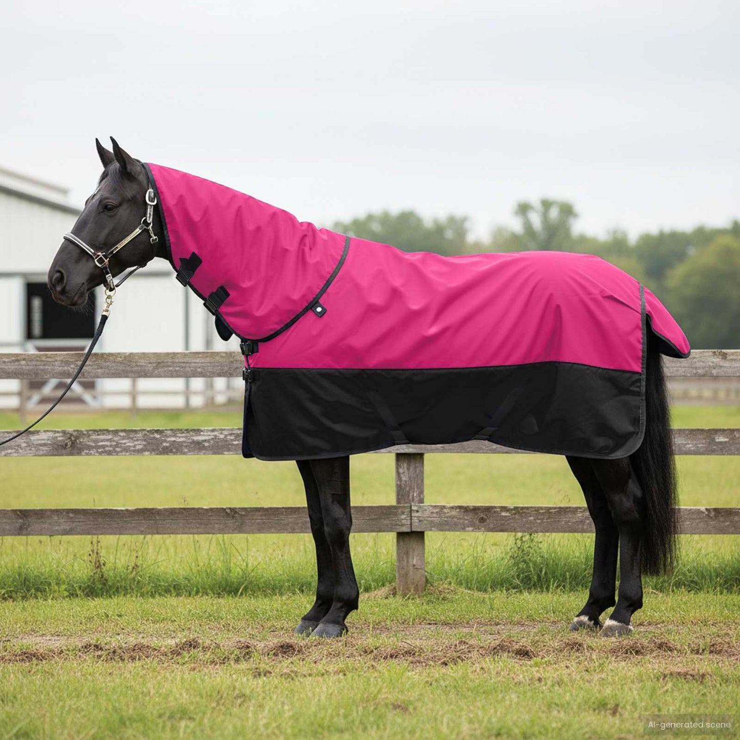 Horse Blanket Pink and Black 85 cm Polyester