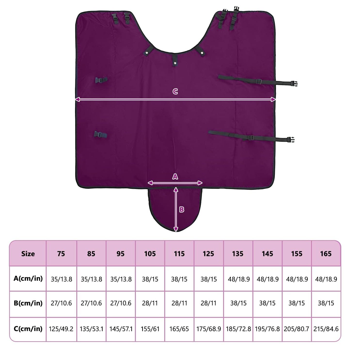 Horse Blanket Full Purple 115 cm Polyester