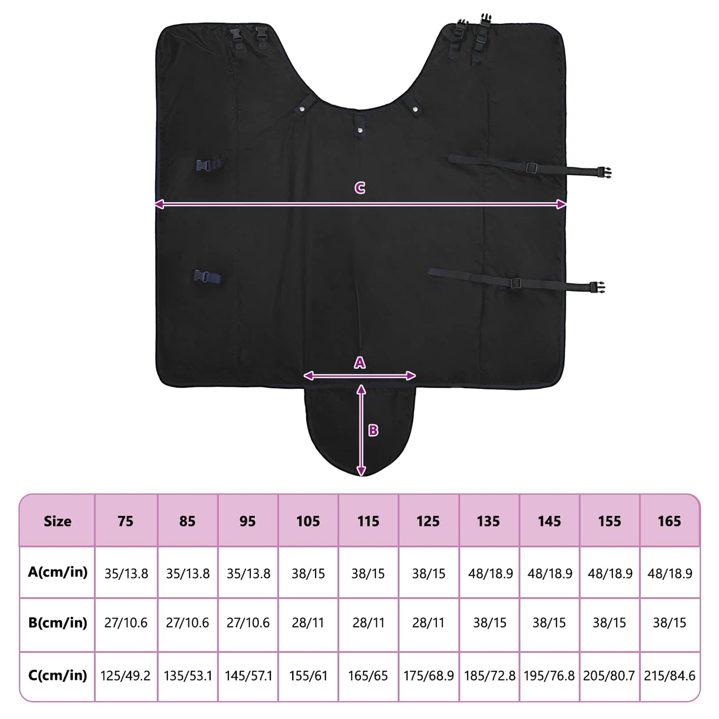 Horse Blanket Full Black 105 cm Polyester