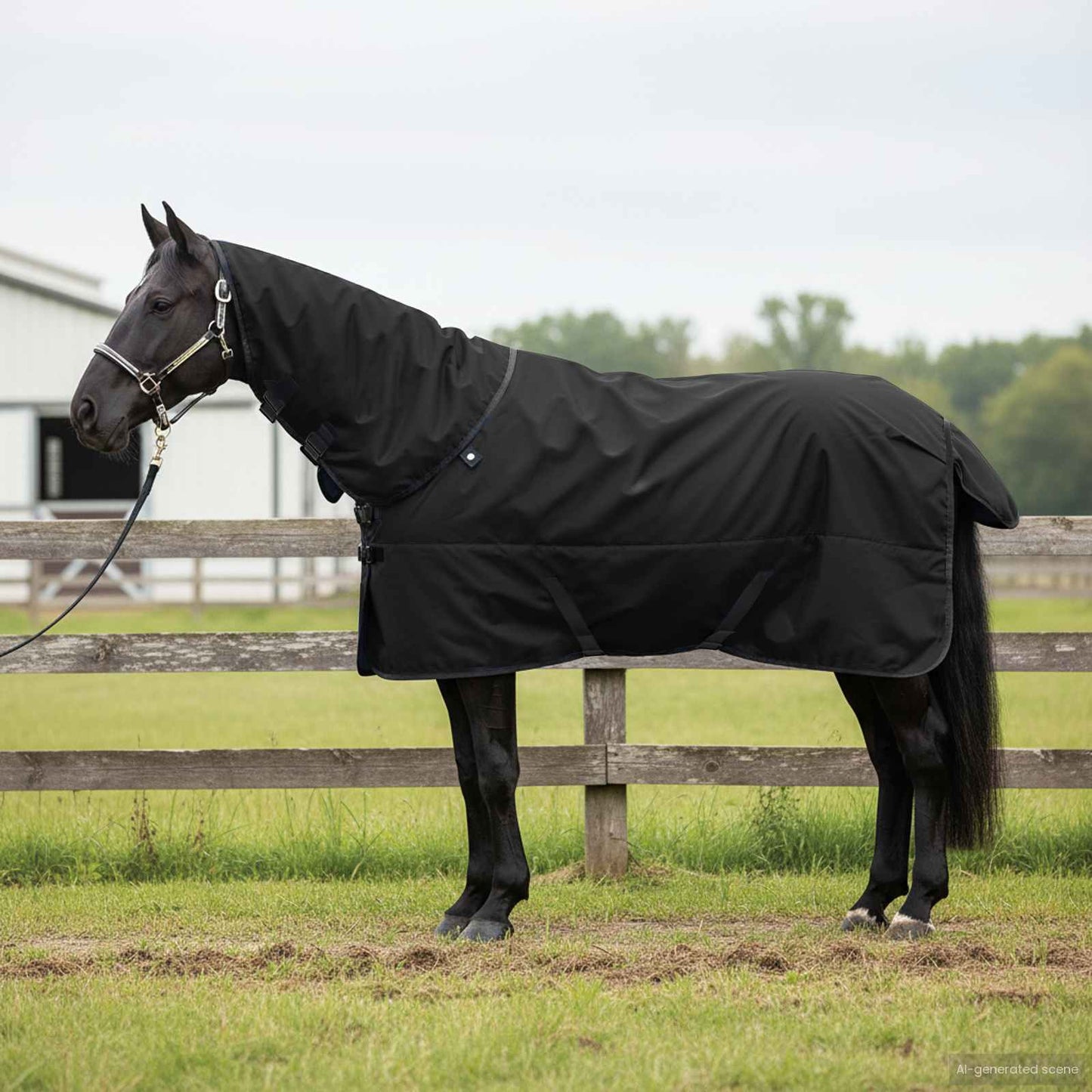 Horse Blanket Full Black 125 cm Polyester